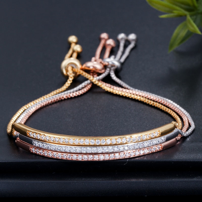 Pulsera Ajustable de Zirconita Cúbica