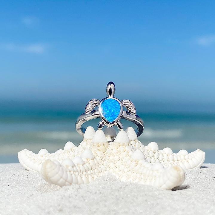 Anillo Tortuga en Ópalo y Plata