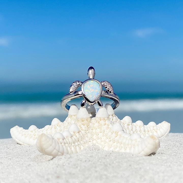 Anillo Tortuga en Ópalo y Plata