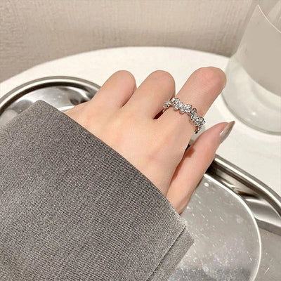 Anillo Ajustable de Mariposa con Circonita Cúbica en Plata