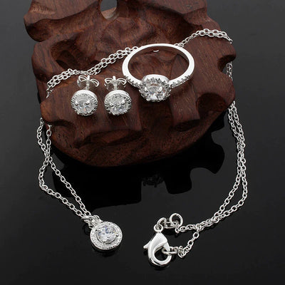 Conjunto de Joyería con Circonitas de Plata 925