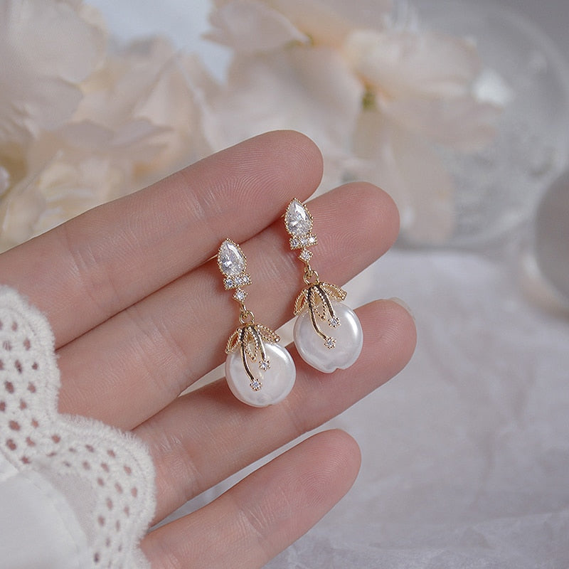 Pendientes Seductores de Cristal y Perlas