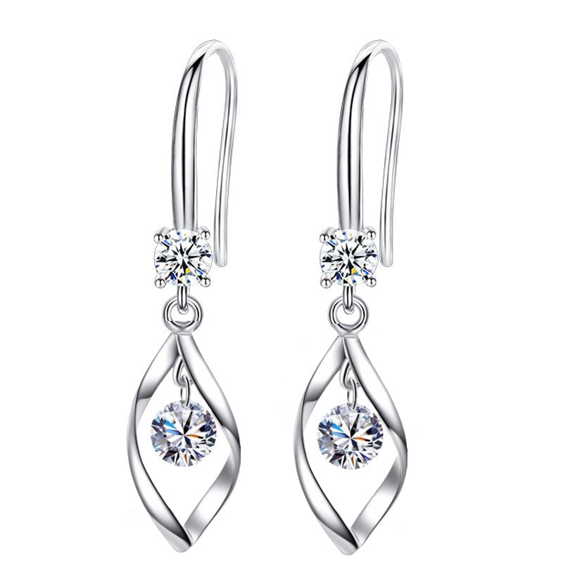 Aretes de Cristal de Plata 925