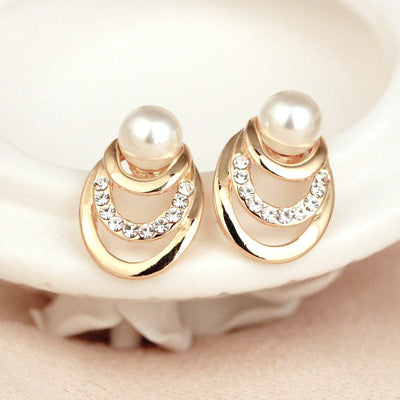 Aretes de Perla con Circonitas Hechos a Mano