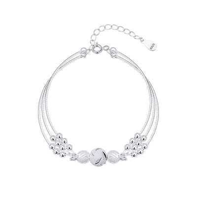 Pulsera de Cuentas Redondas de Plata 925