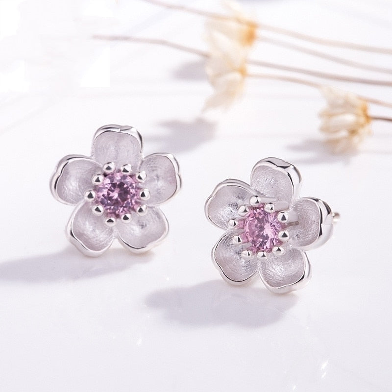 Pendientes Flor de Cerezo de Plata 925