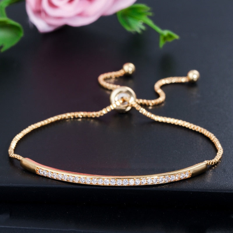 Pulsera Ajustable de Zirconita Cúbica