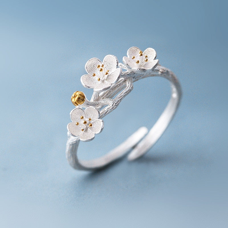 Anillo de Flores en Plata