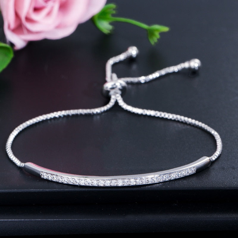 Pulsera Ajustable de Zirconita Cúbica