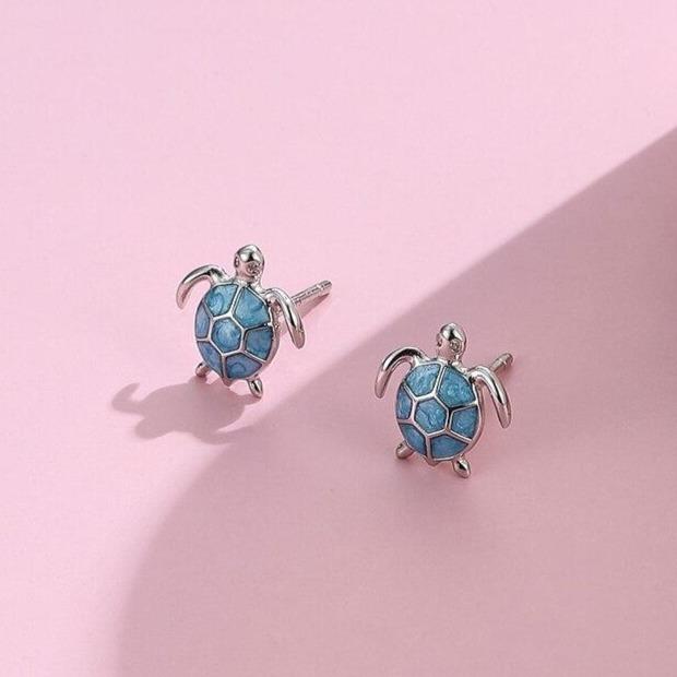 Aretes Tortuga Marina en Plata 925