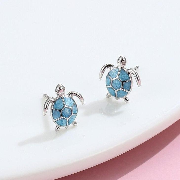 Aretes Tortuga Marina en Plata 925