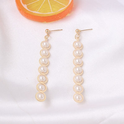 Aretes de 7 Perlas Vintage Puestas a Mano