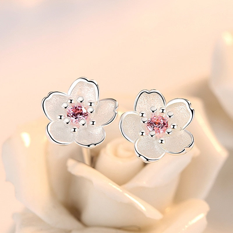 Pendientes Flor de Cerezo de Plata 925