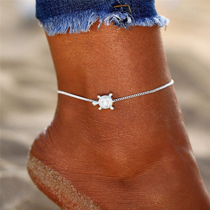 Pulsera Tobillera Tortuguita en Plata