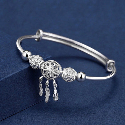 Brazalete Ajustable AtrapaSueños en Plata 925