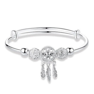 Brazalete Ajustable AtrapaSueños en Plata 925