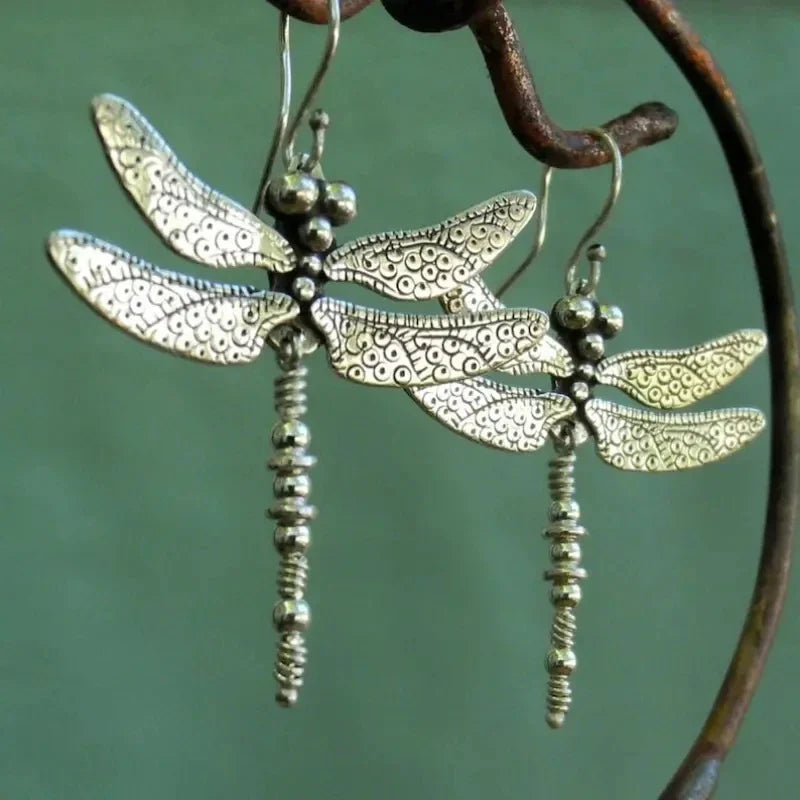 Aretes Libélula en Plata Vintage