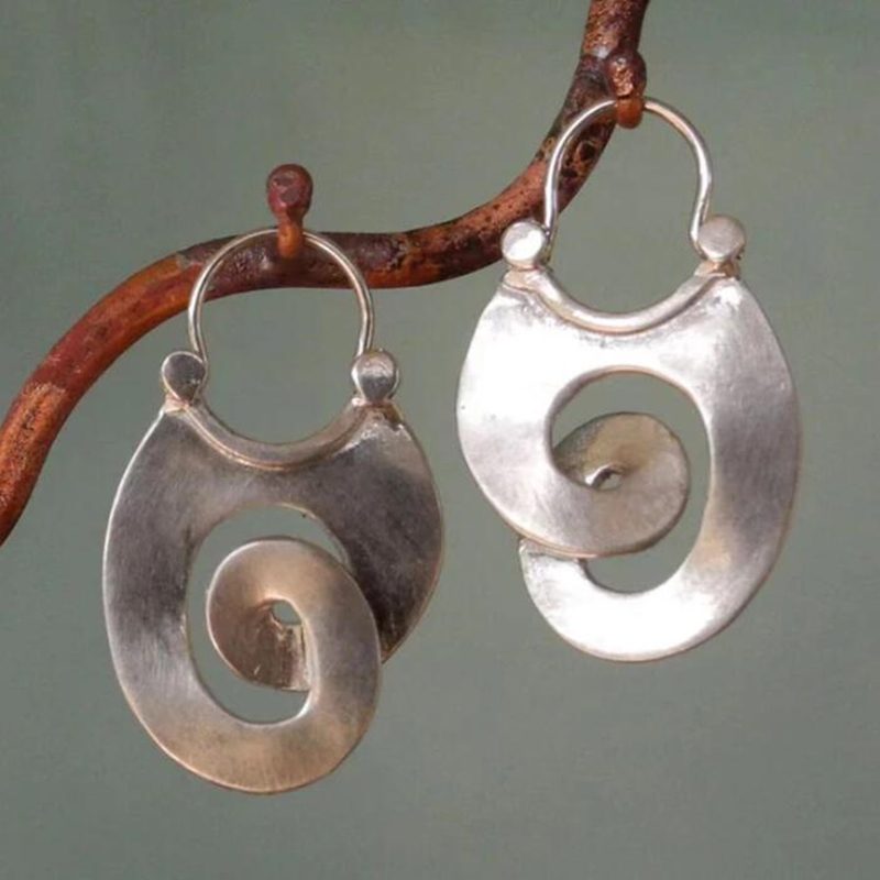 Aretes Espiral Vintage de Plata