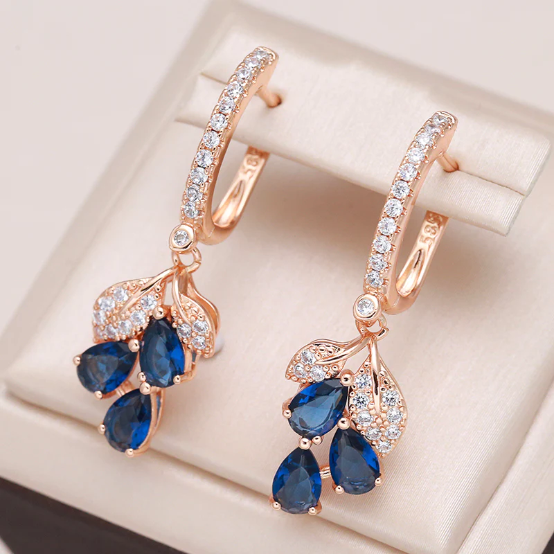 Aretes de Cristales Azules Elegantes