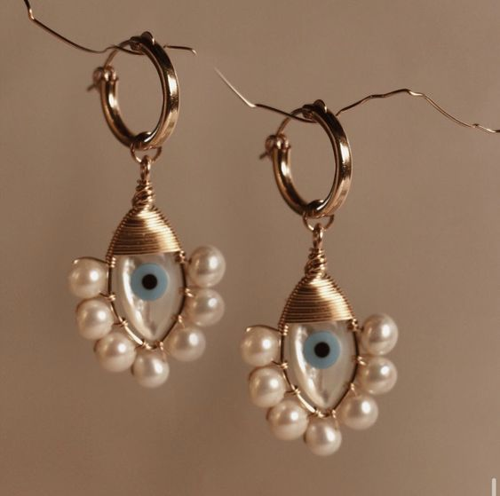 Aretes de Nazar Vintage con Perlas