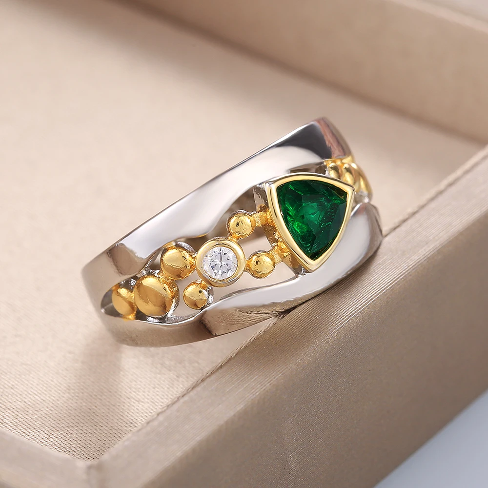 Anillo Vintage Cristal Verde