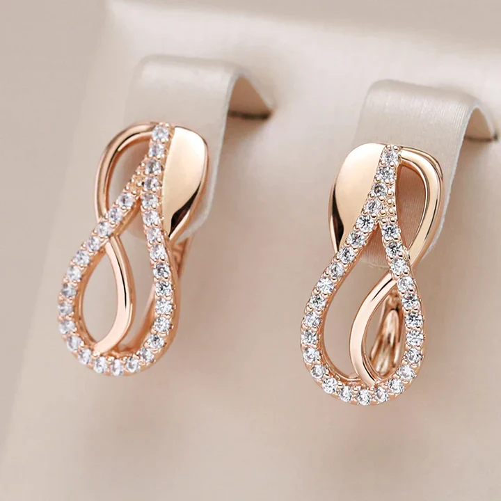 Elegantes Aretes Huecos Brillantes