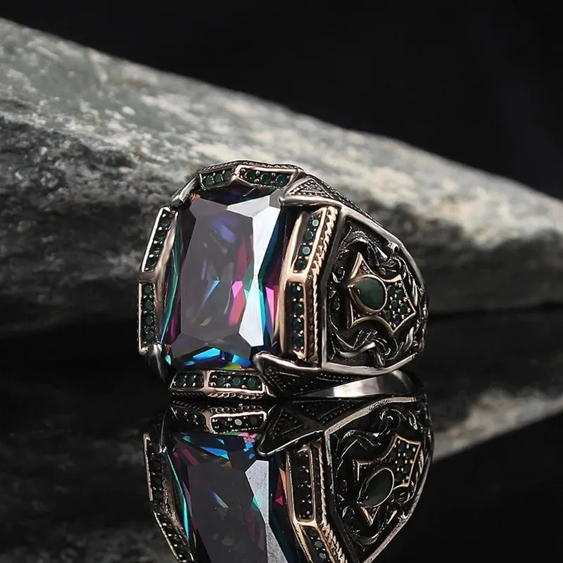 Anillo Sello Turco Oscuro Vintage