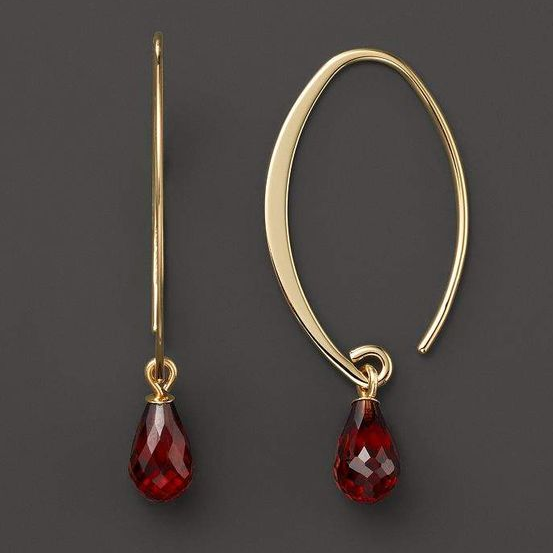 Aretes Cristales Rojos Vintage