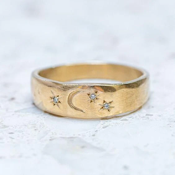 Anillo Noche Estrellada Vintage en Oro