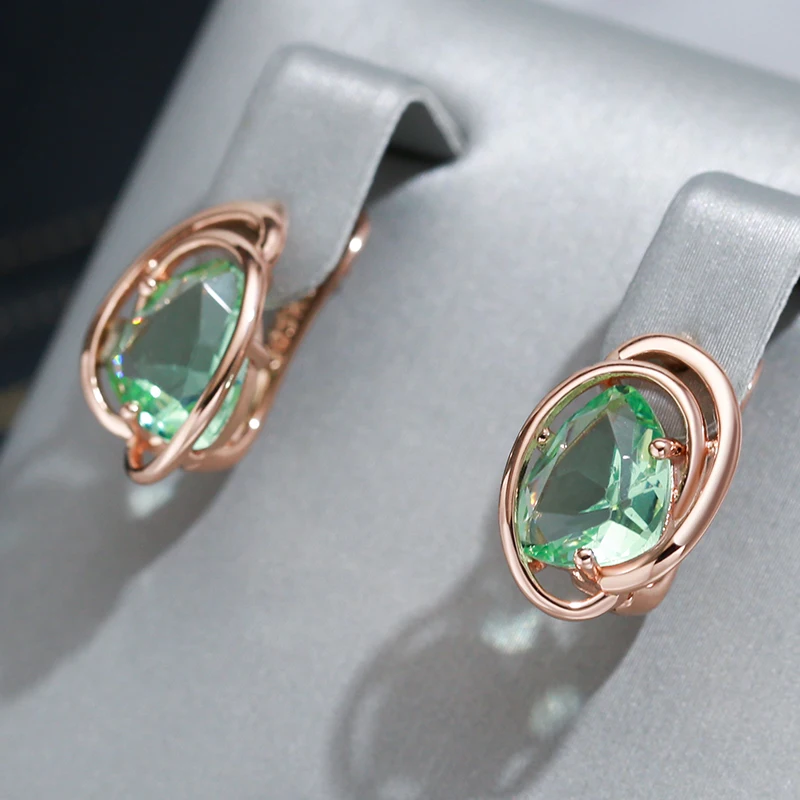 Aretes Cristal Verde Elegante