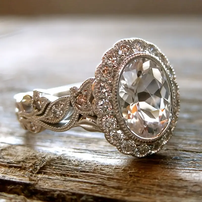 Anillo de Cristal Puro Vintage