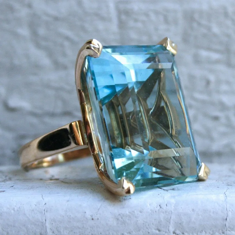 Anillo Cristalino Vintage Azul