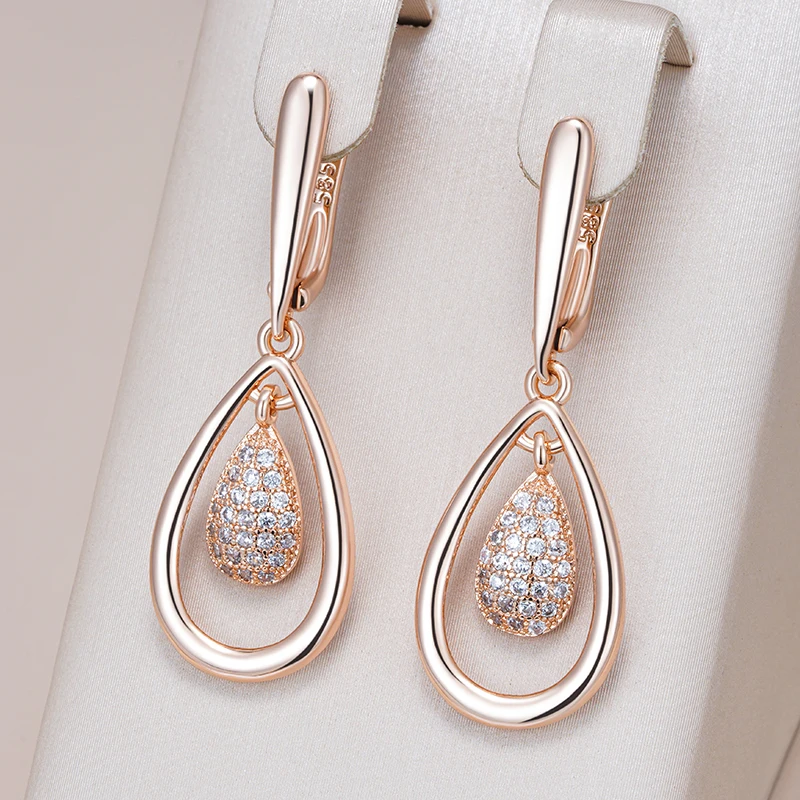 Aretes de Gota Hueca Brillante Elegantes