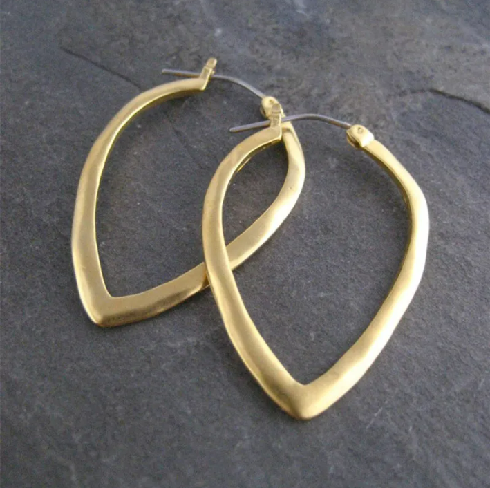 Aretes Huecos Dorados Vintage