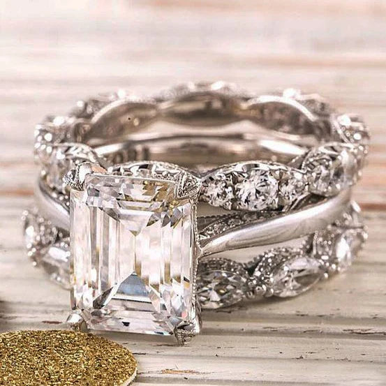 Anillo Brillante con Cristal Multicapa Vintage