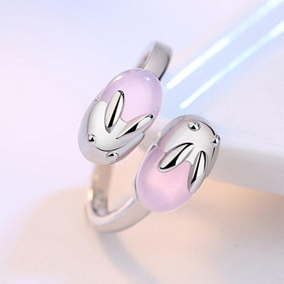 Anillo Conejo en Plata y Circonitas Rosa