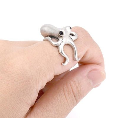 Anillo Pulpo Ajustable en Plata