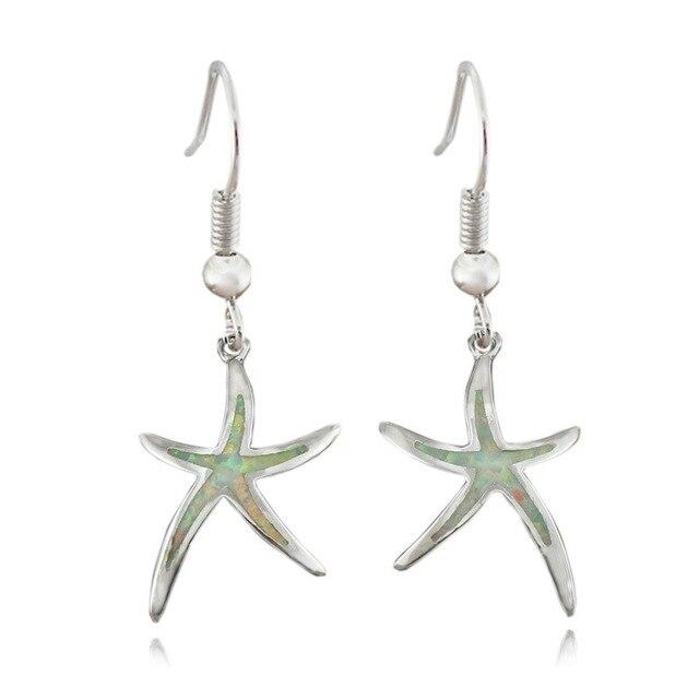 Aretes Estrella de Mar en Ópalo y Plata