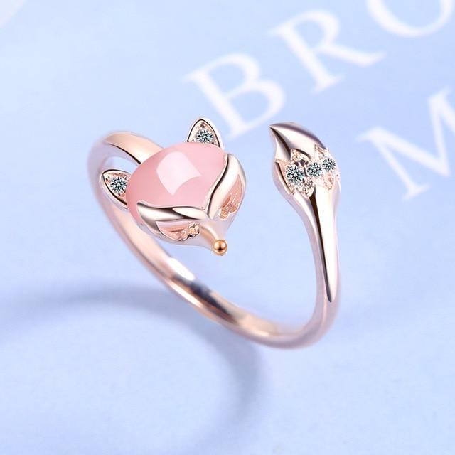 Anillo Zorro en Plata y Circonita Rosa