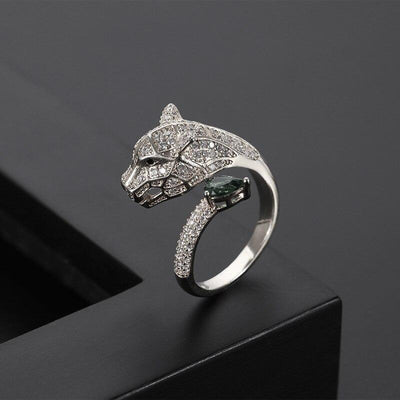 Anillo Leopardo Ajustable con Acabado Completo en Circonitas