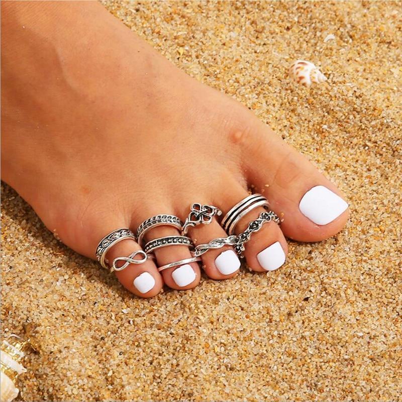 Pack ToeRings Tropicales de 9 Anillos de Pie Ajustables