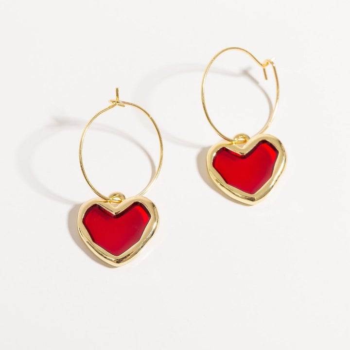 Aretes Corazoncitos Rojos