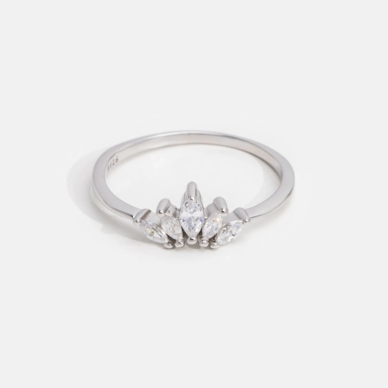 Anillo Corona de Cristal de Plata